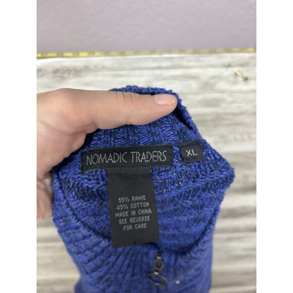 Nomadic Traders Womens Sweater Size XL 1/2 Zip Pullover Large Long Sleeve Ramie - Picture 3 of 12